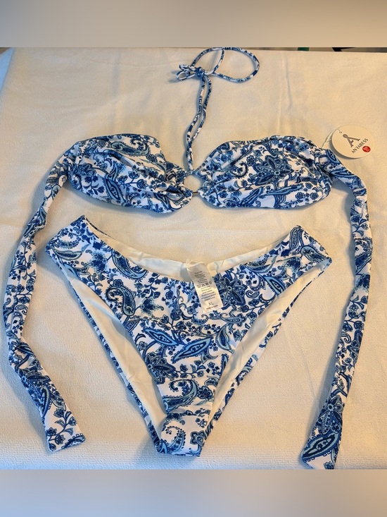 anrabess Other - Blue Paisley Halter Bikini Set - Women